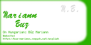 mariann buz business card