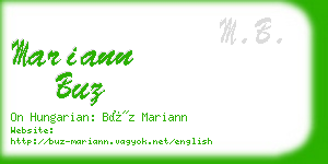 mariann buz business card